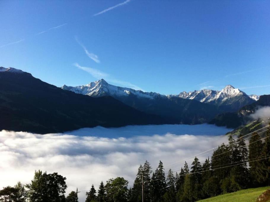 Ferienhaus Zillertal Panorama Blick Balkon Sauna Zellberg Extérieur photo