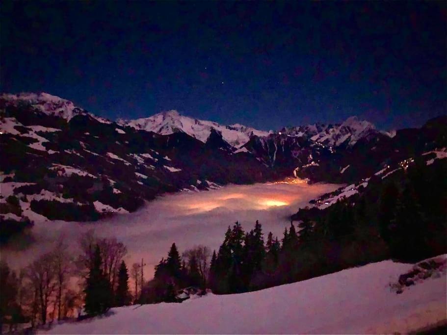 Ferienhaus Zillertal Panorama Blick Balkon Sauna Zellberg Extérieur photo